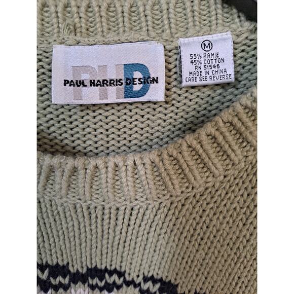 Paul Harris Design Crew Neck Knit Sweater Size Medium - Picture 4 of 7